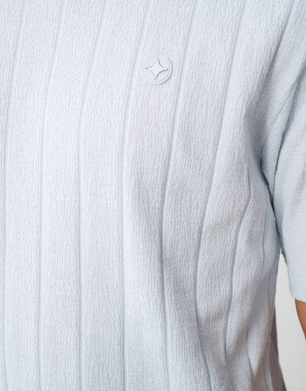 Structuur Stripe Artwork T-shirt Lichtblauw SHOEBY MEN