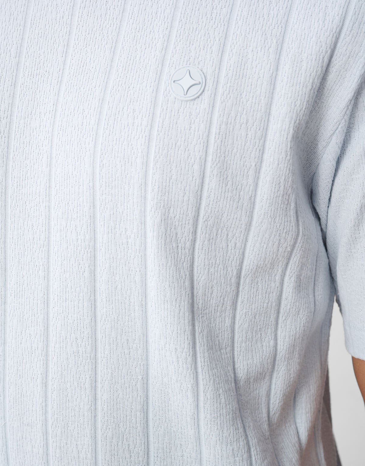 Structuur Stripe Artwork T-shirt Lichtblauw SHOEBY MEN