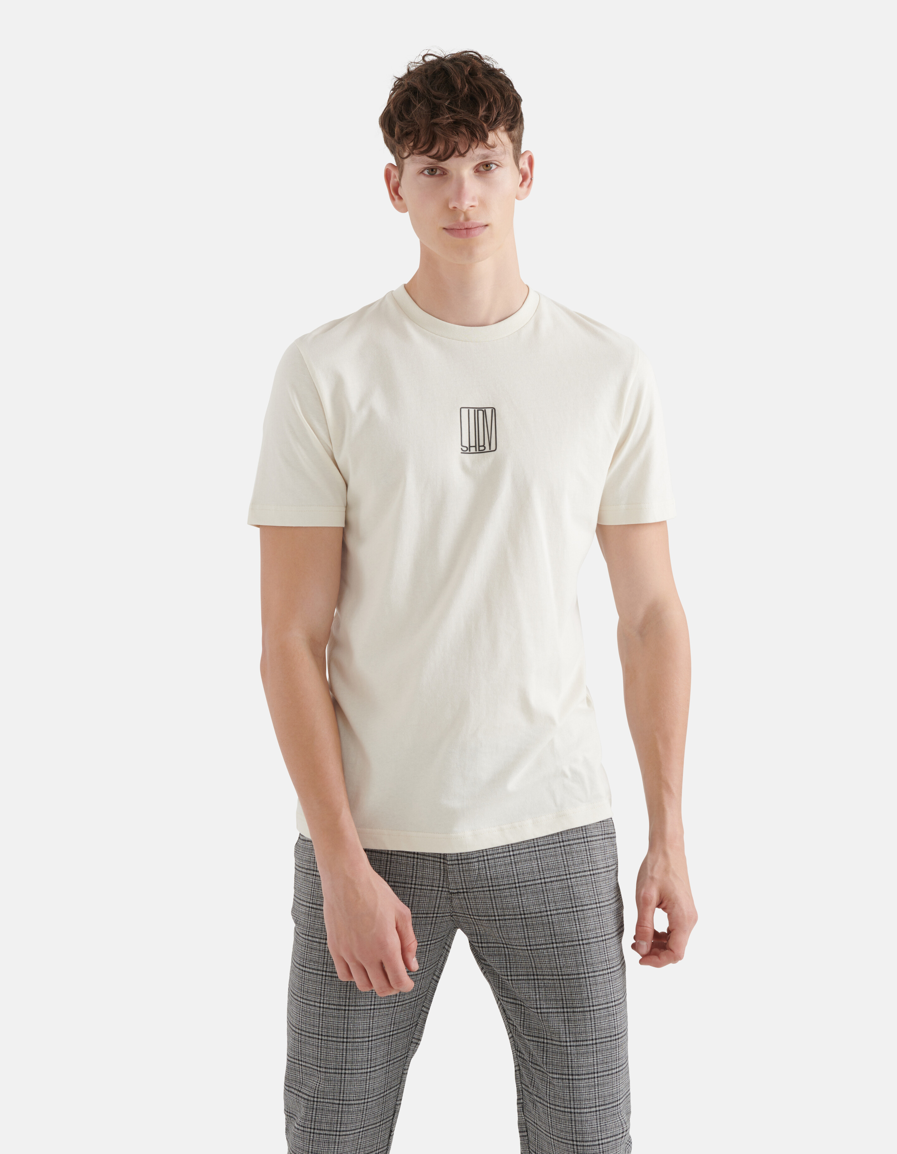Tekst T-shirt Gebroken Wit SHOEBY MEN