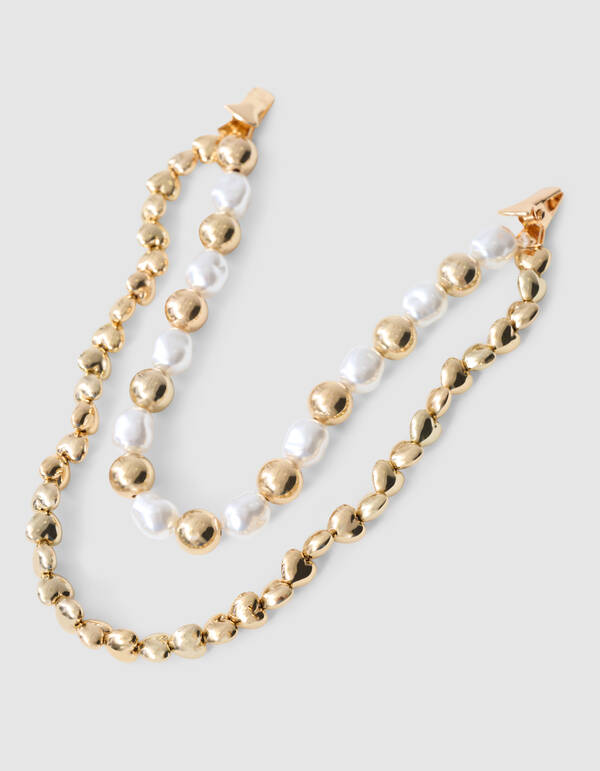 Multi Parel/Heart Clip Goud SHOEBY ACCESSOIRES