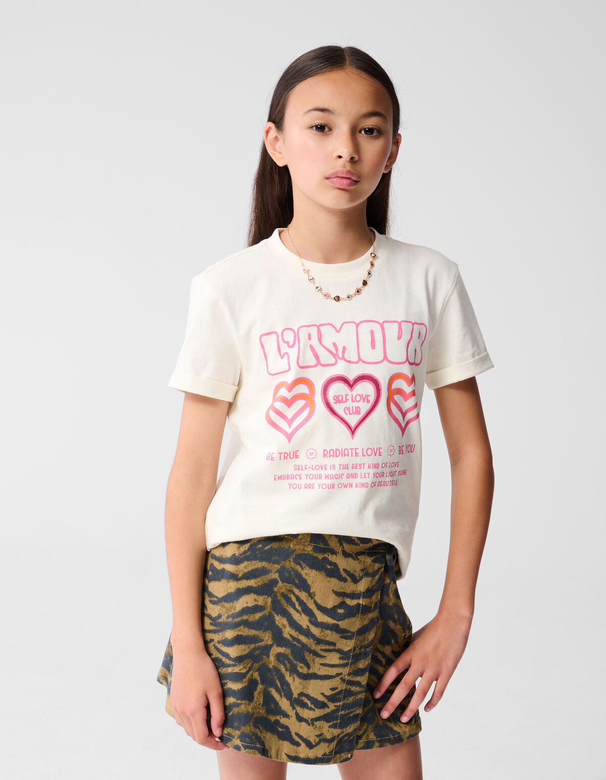 L'amour Artwork T-shirt Gebroken Wit SHOEBY GIRLS