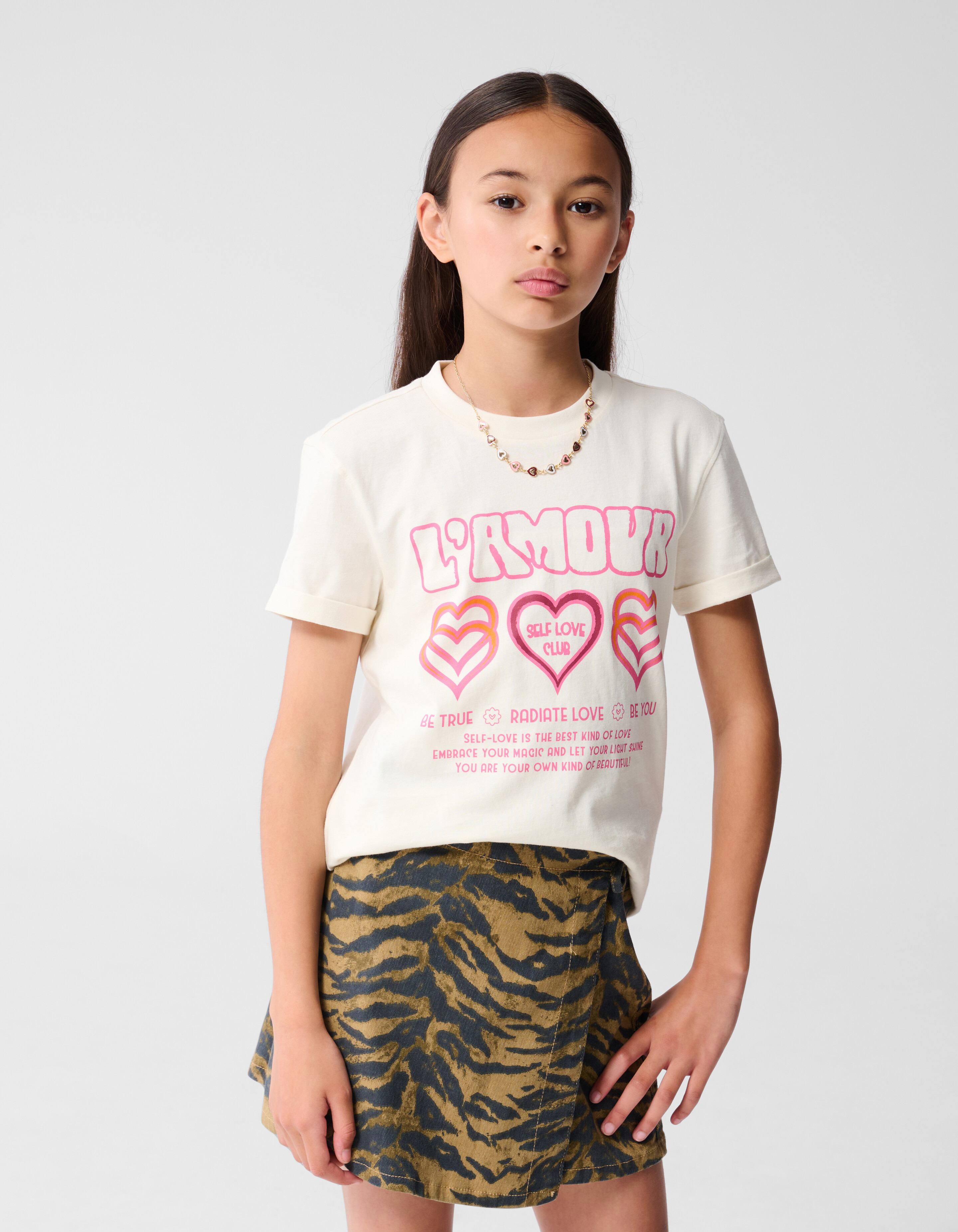 L'amour Artwork T-shirt Gebroken Wit SHOEBY GIRLS