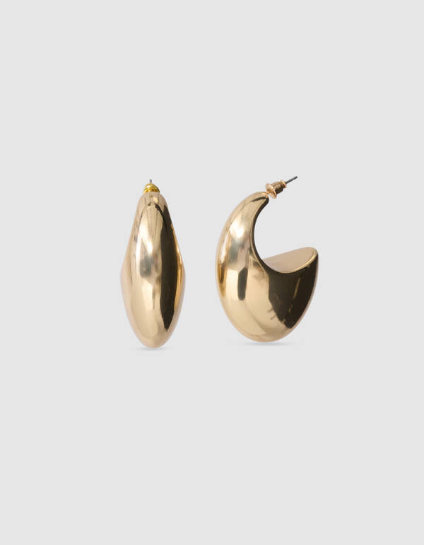 Oval Hoop Oorbellen Goud By Monica SHOEBY ACCESSOIRES