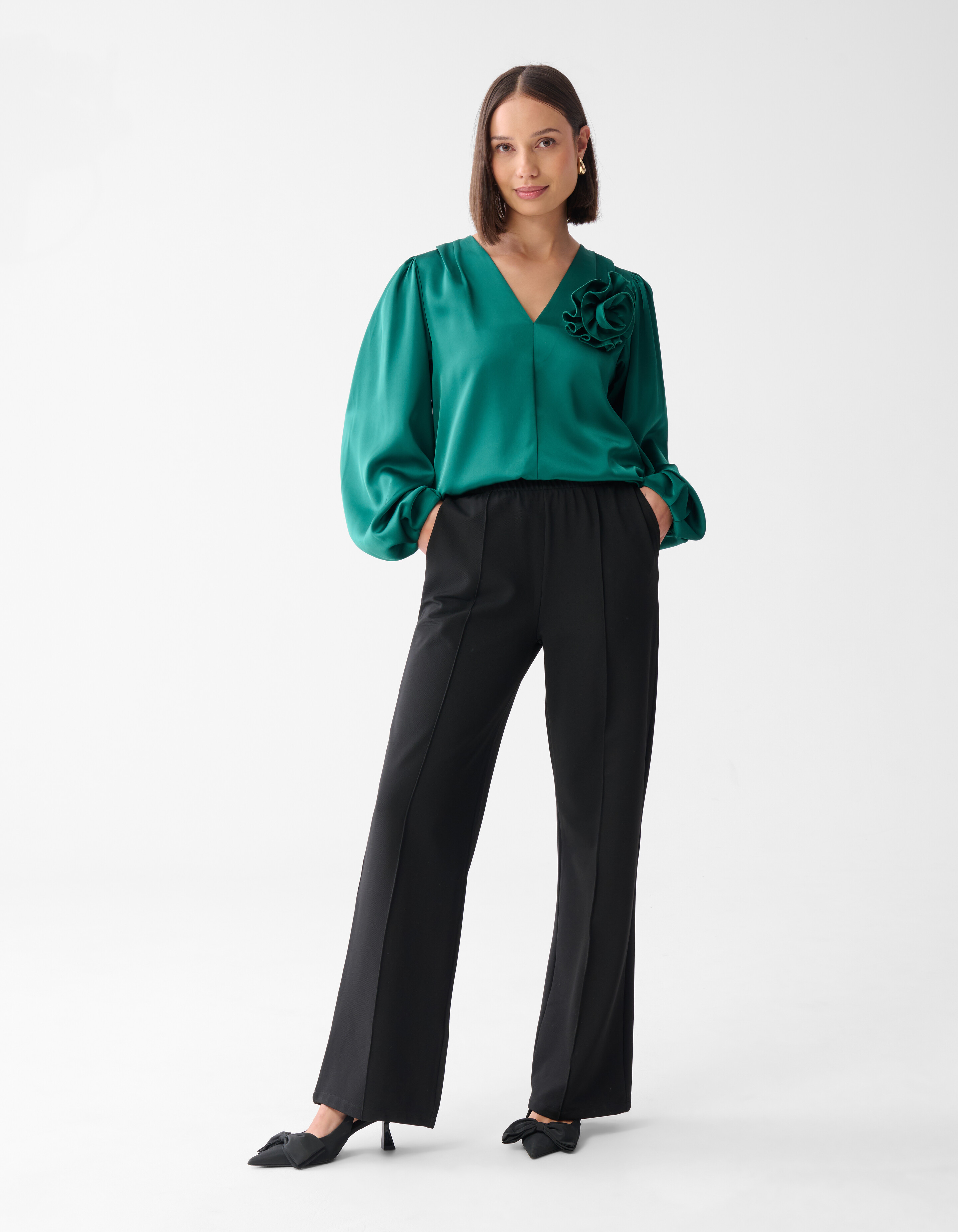 Roos Blouse Donkergroen SHOEBY WOMEN