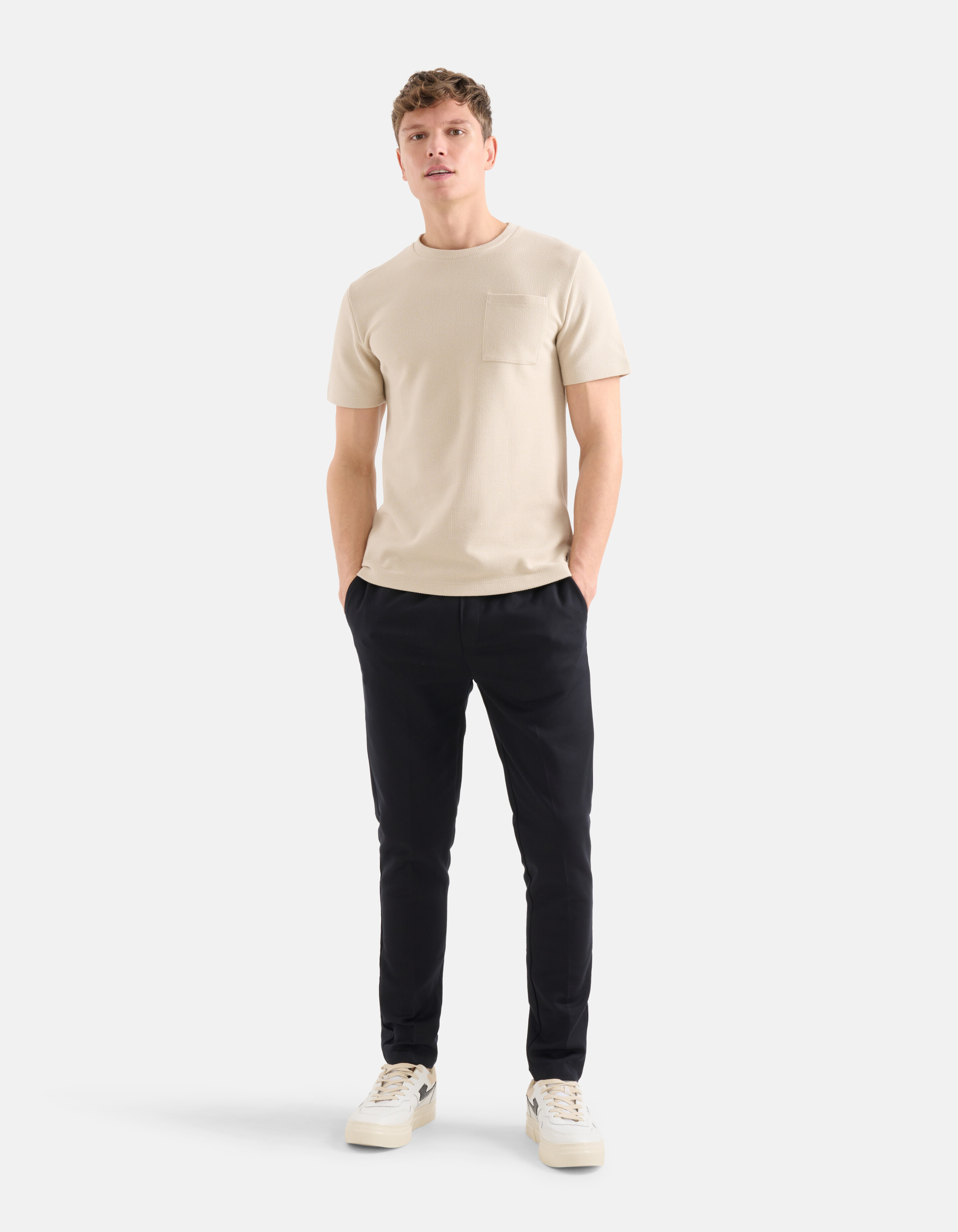 Structuur T-shirt Beige SHOEBY MEN