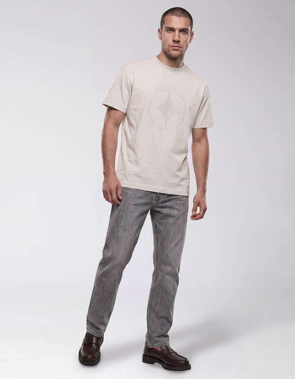 Cross Stitch T-shirt Zand SHOEBY MEN