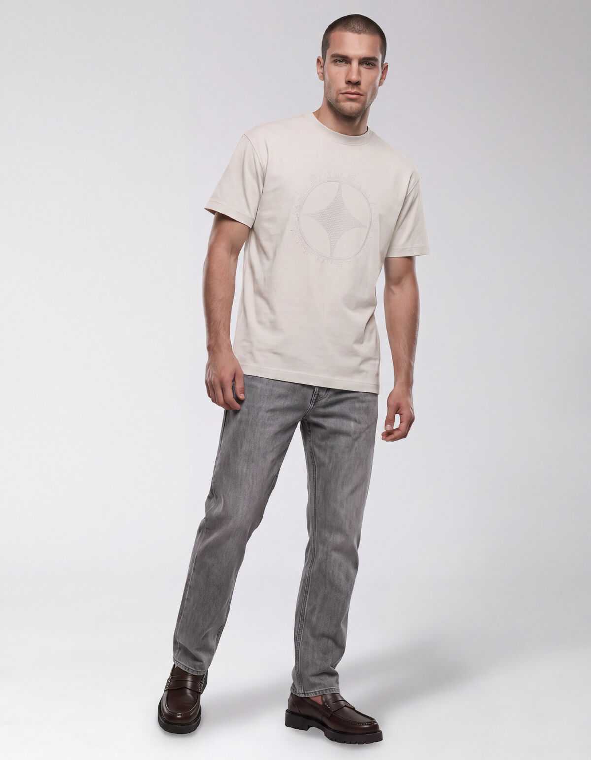 Cross Stitch T-shirt Zand SHOEBY MEN