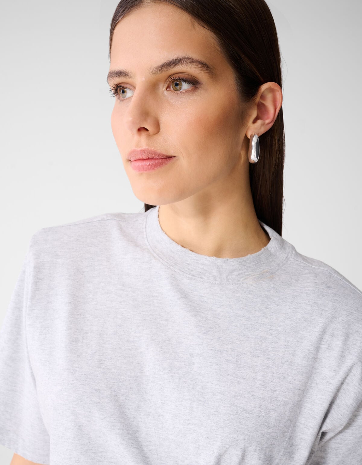 Oversized Knot T-shirt Lichtgrijs By Monica SHOEBY WOMEN