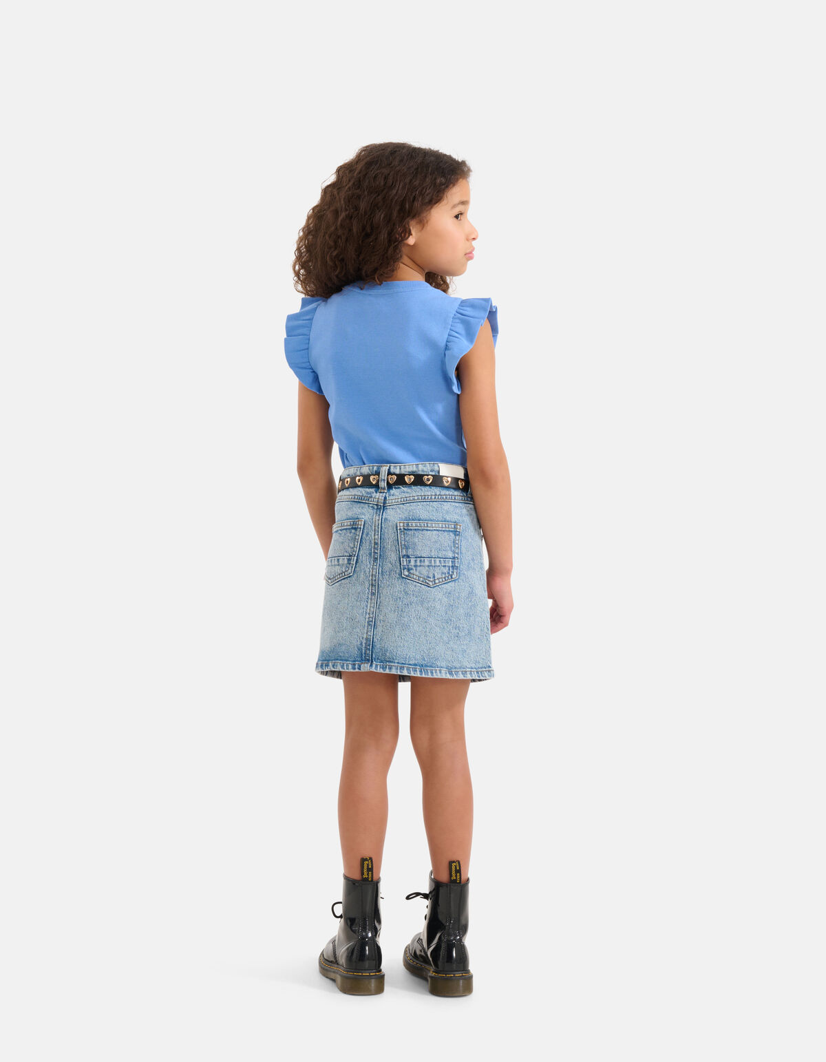 Ruffle Rib Top Lichtblauw SHOEBY GIRLS