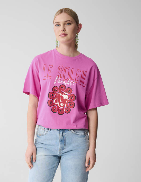 Le Soleil Artwork T-shirt Roze SHOEBY WOMEN