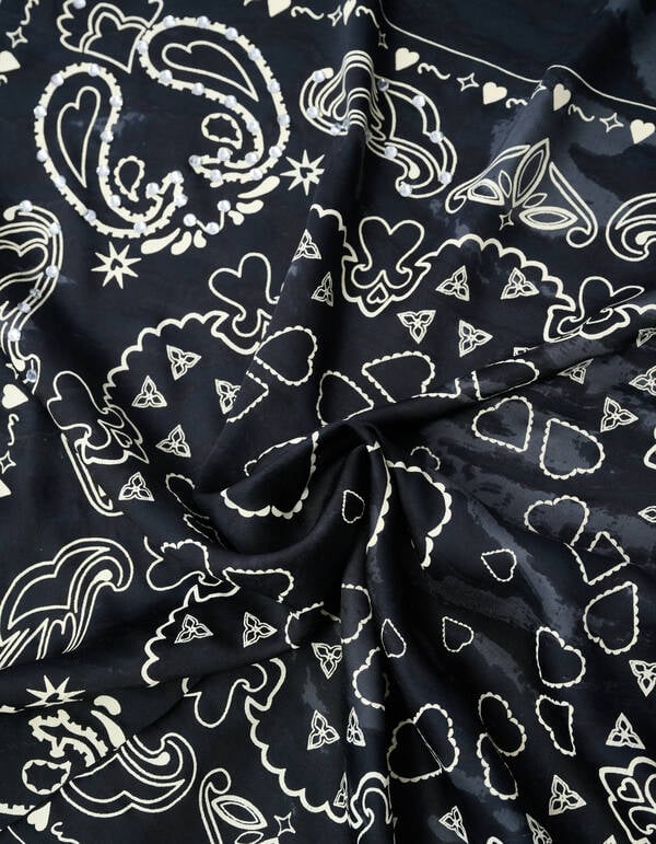 Strass Paisley Sjaal Donkergrijs SHOEBY ACCESSOIRES