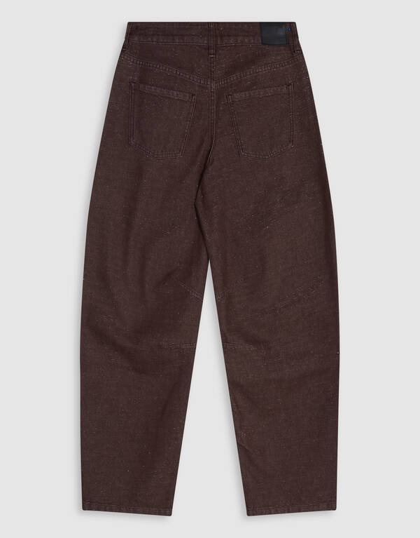 Lurex Barrel Fit Jeans Donkerbruin SHOEBY WOMEN
