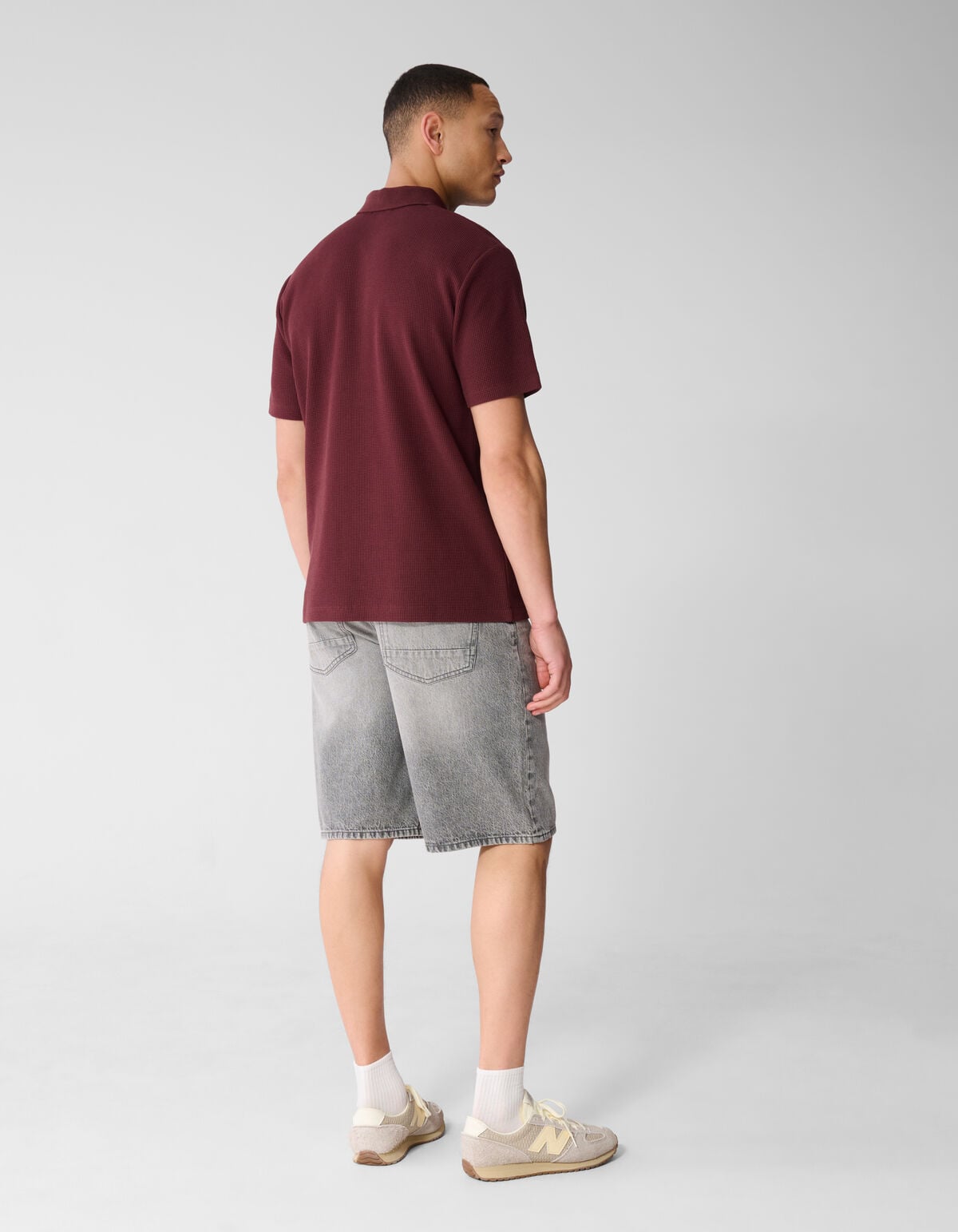 Relaxed Fit Denim Short Grijs SHOEBY MEN