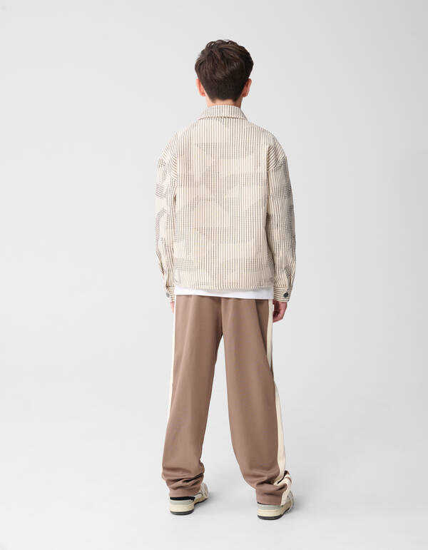 Sporty Pique Wide Leg Fit Broek Taupe SHOEBY BOYS
