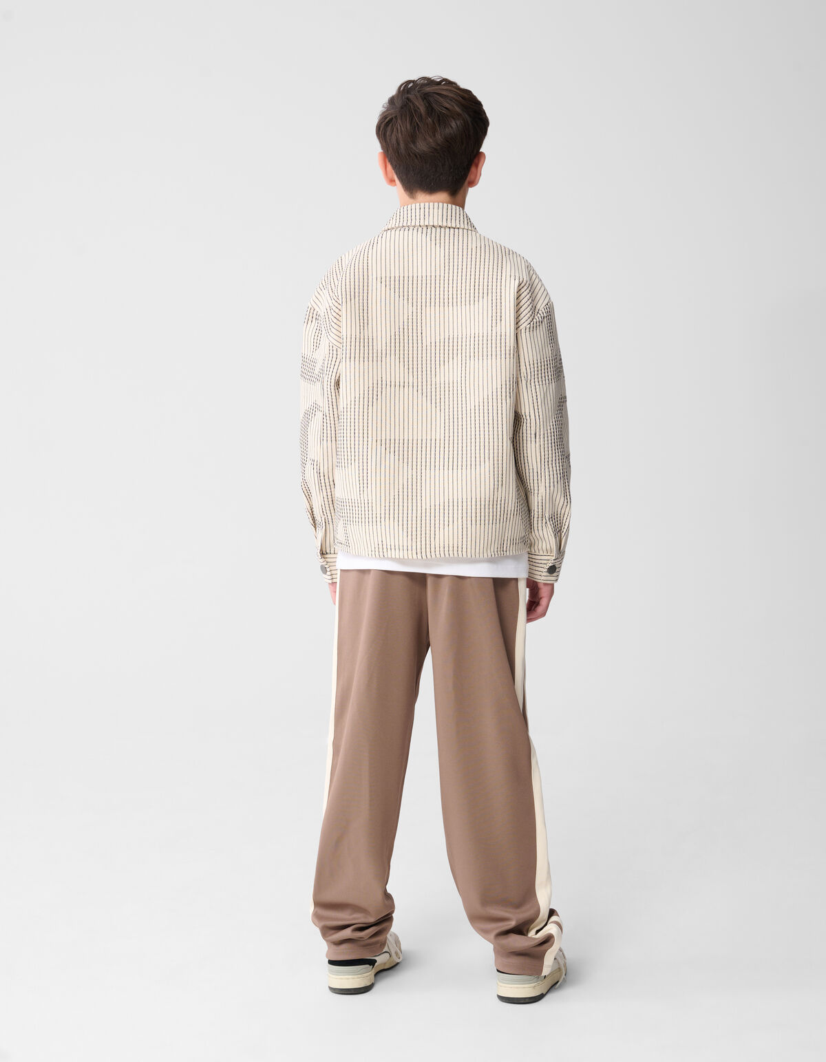 Sporty Pique Wide Leg Fit Broek Taupe SHOEBY BOYS
