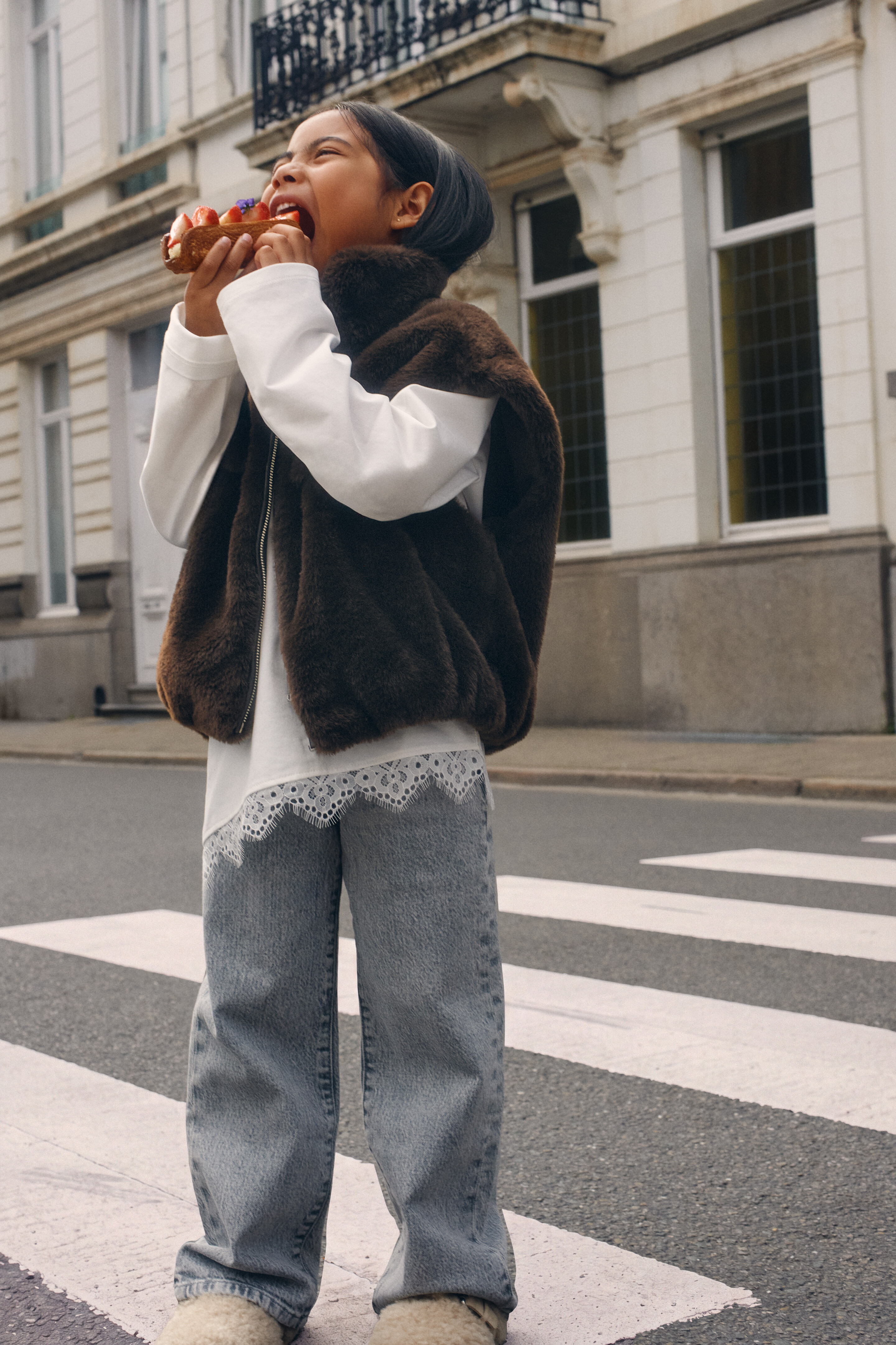 Wide Leg Fit Jeans Grijs SHOEBY GIRLS