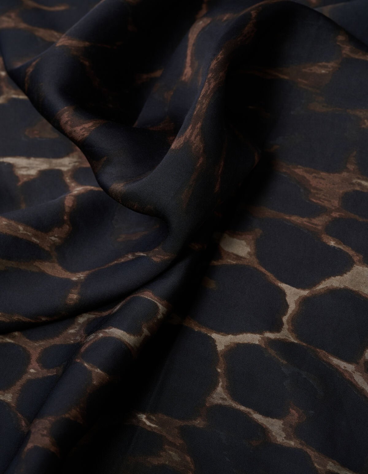 Satijnen Jacquard Sjaal Donkerbruin SHOEBY ACCESSOIRES