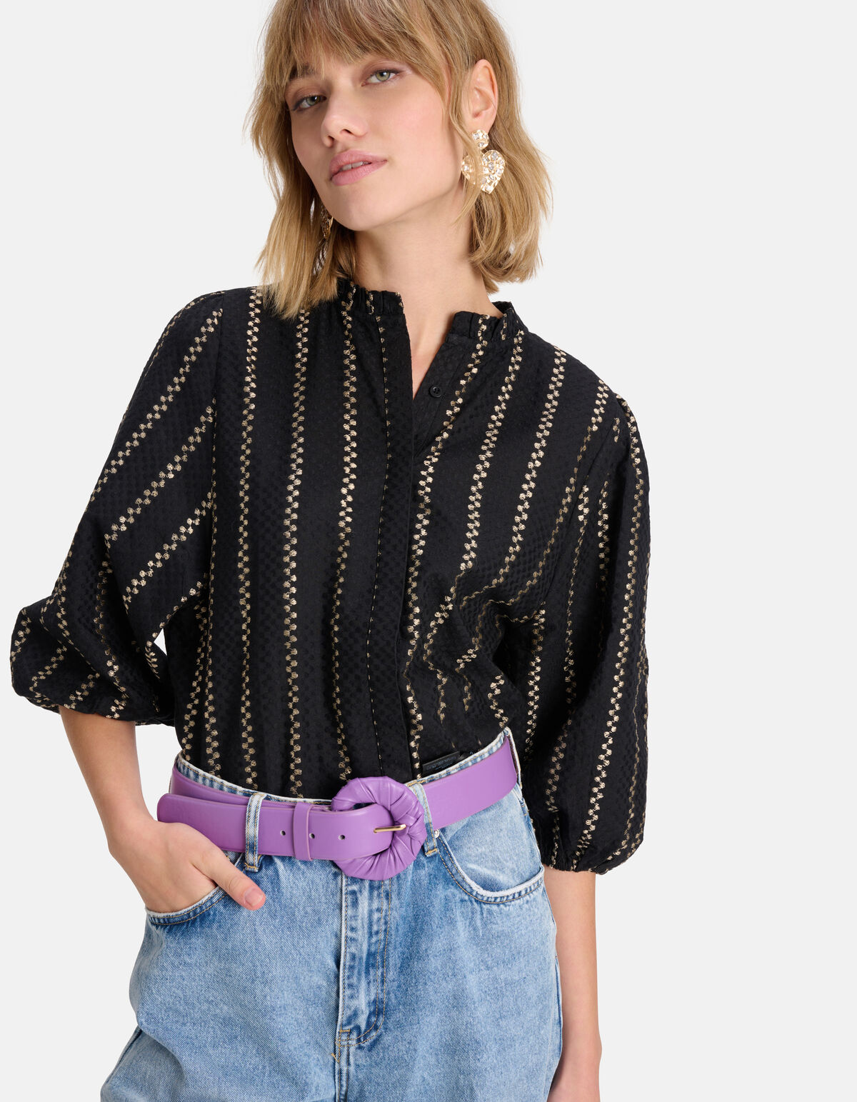 Gevouwen Gesp Taille Riem Paars SHOEBY ACCESSOIRES