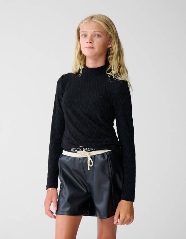 All-Over Heart Top Zwart SHOEBY GIRLS