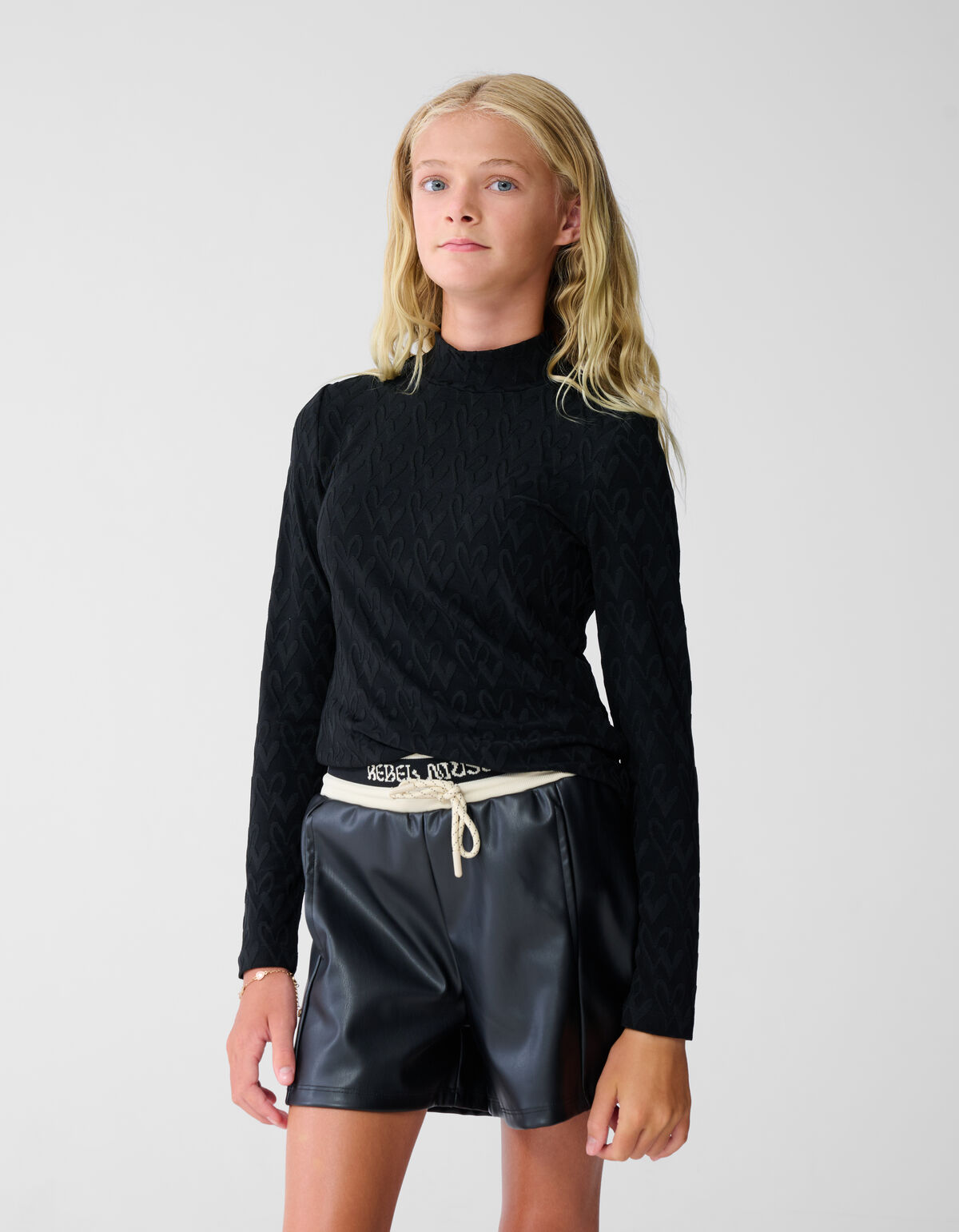 All-Over Heart Top Zwart SHOEBY GIRLS