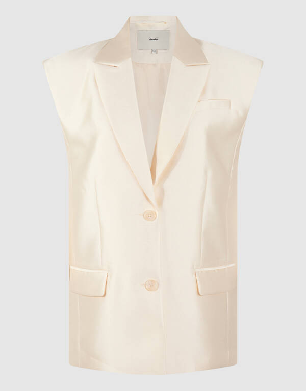 Oversized Sleeveless Blazer Gebroken Wit SHOEBY WOMEN