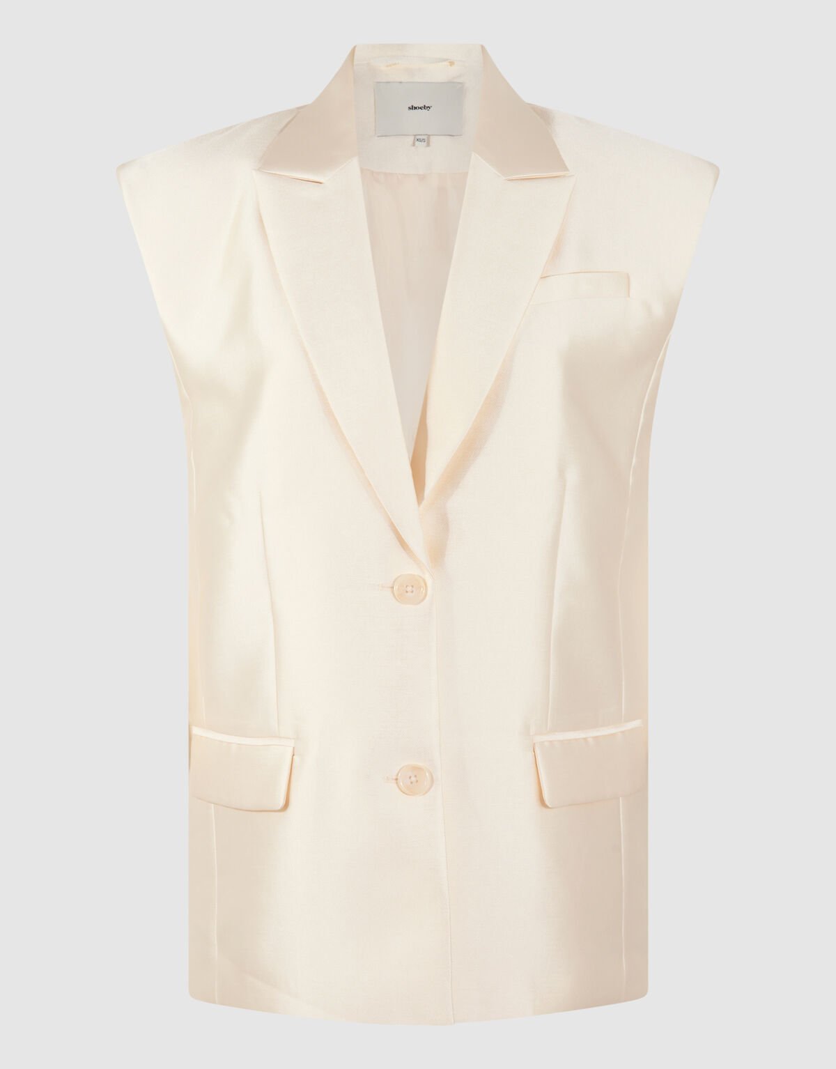 Oversized Sleeveless Blazer Gebroken Wit SHOEBY WOMEN