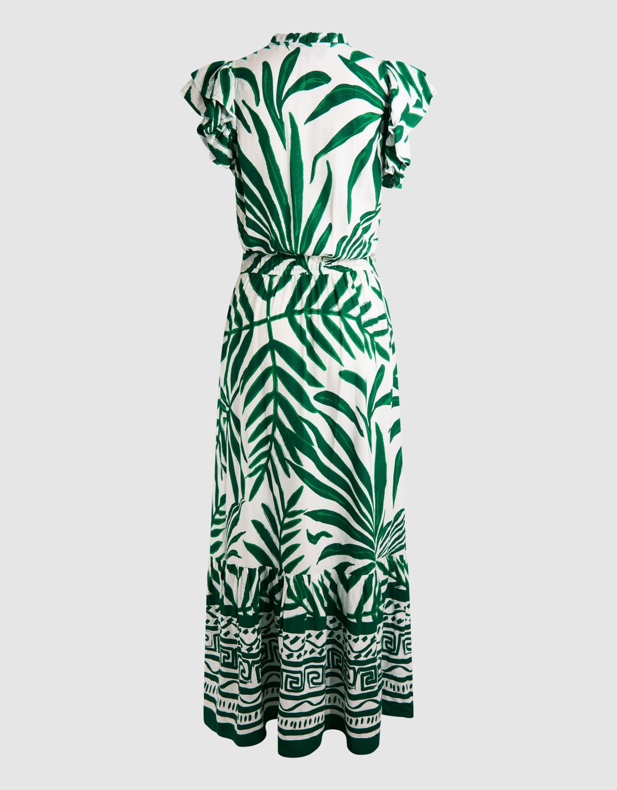 Printed Palm Maxi Jurk Groen SHOEBY WOMEN