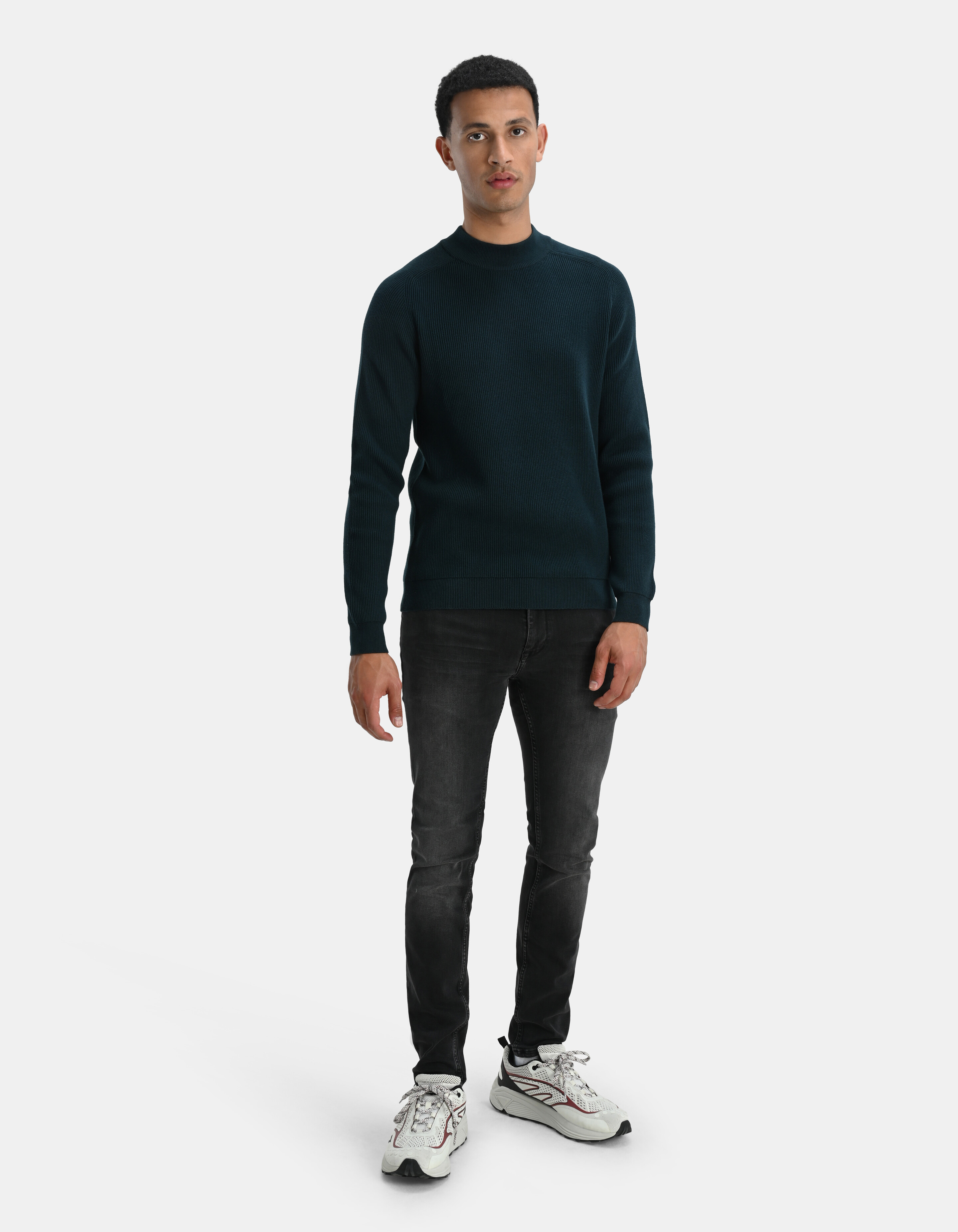 Rib Trui Donkergroen SHOEBY MEN