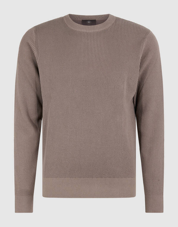 Gebreide Waffle Trui Taupe SHOEBY MEN