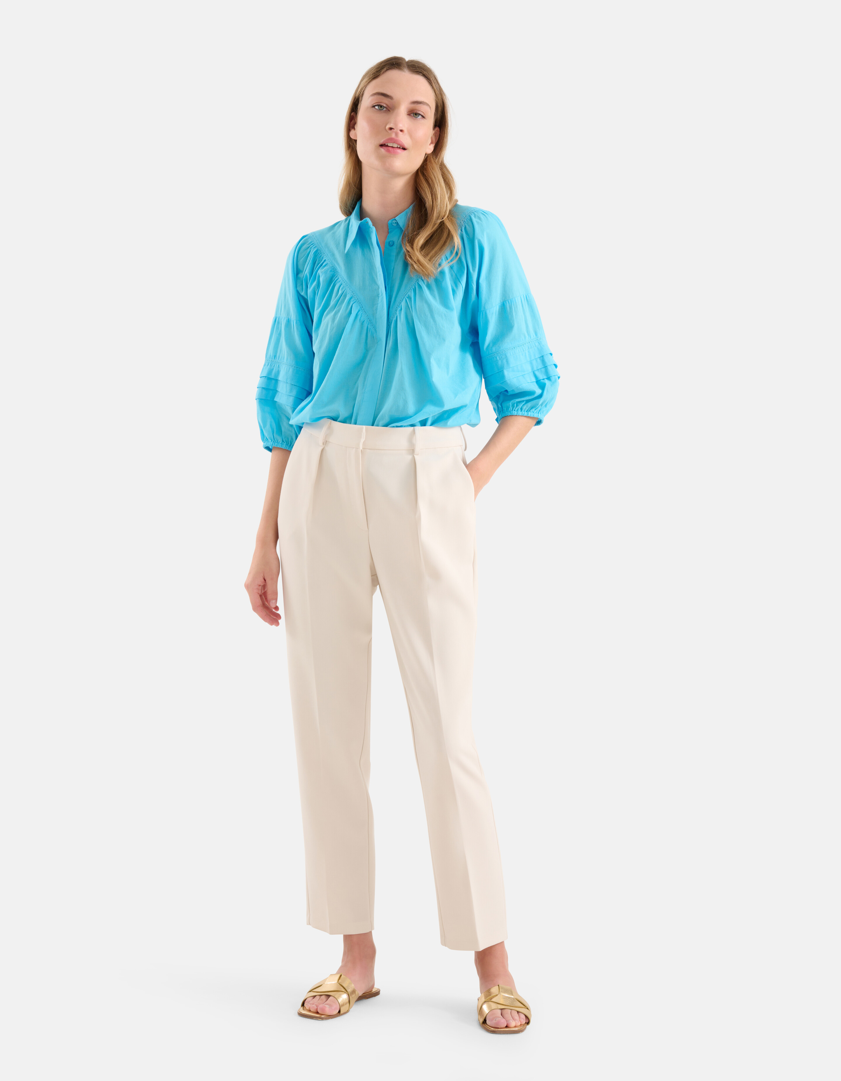 Voile Blouse Lichtblauw SHOEBY WOMEN