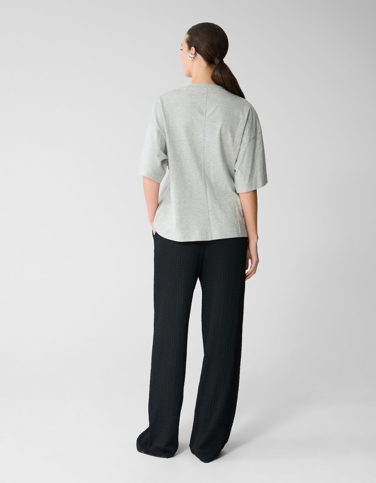 Crinkle Wide Leg Fit Broek Zwart SHOEBY WOMEN