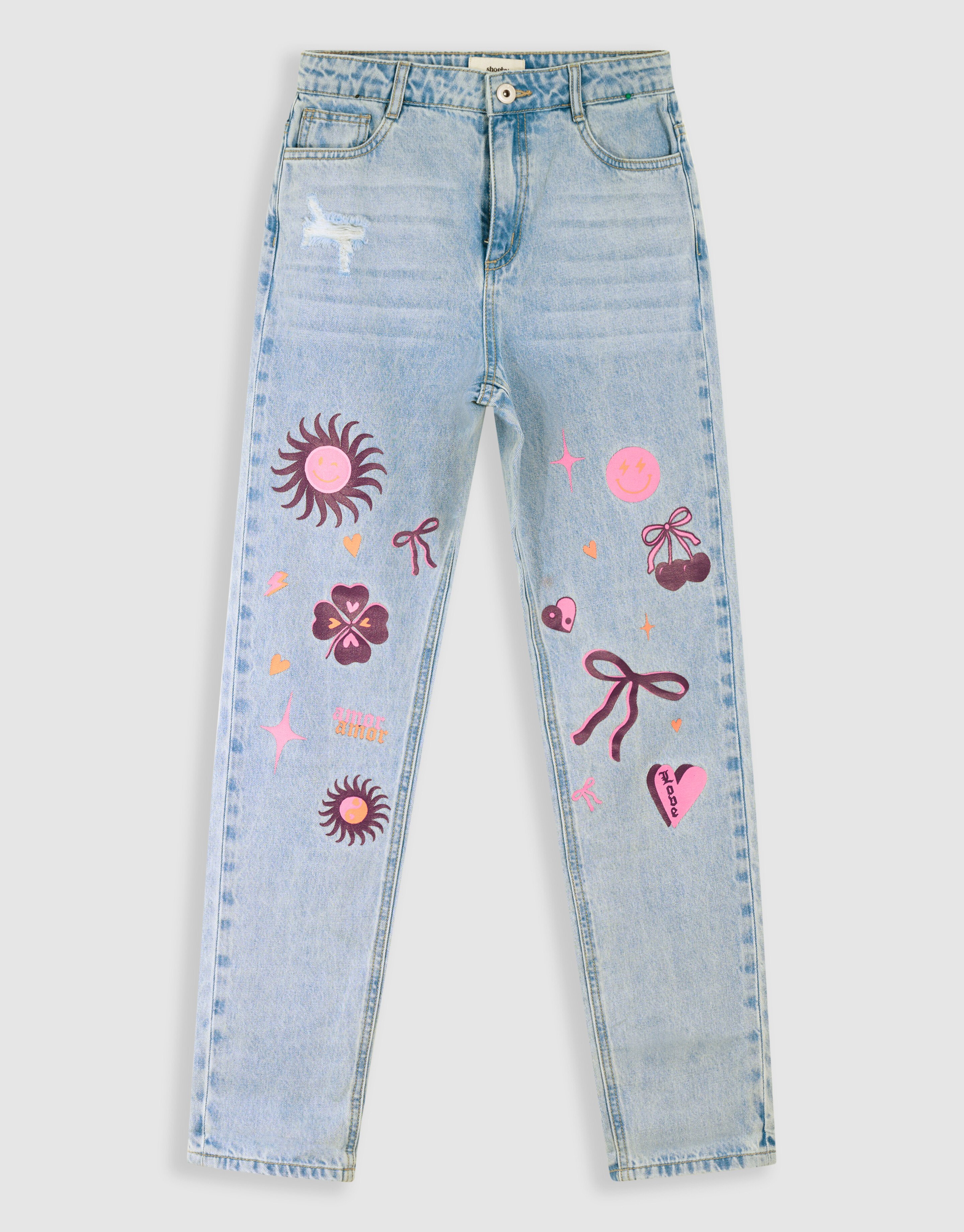 Fun Embroidery Denim Bleached SHOEBY GIRLS