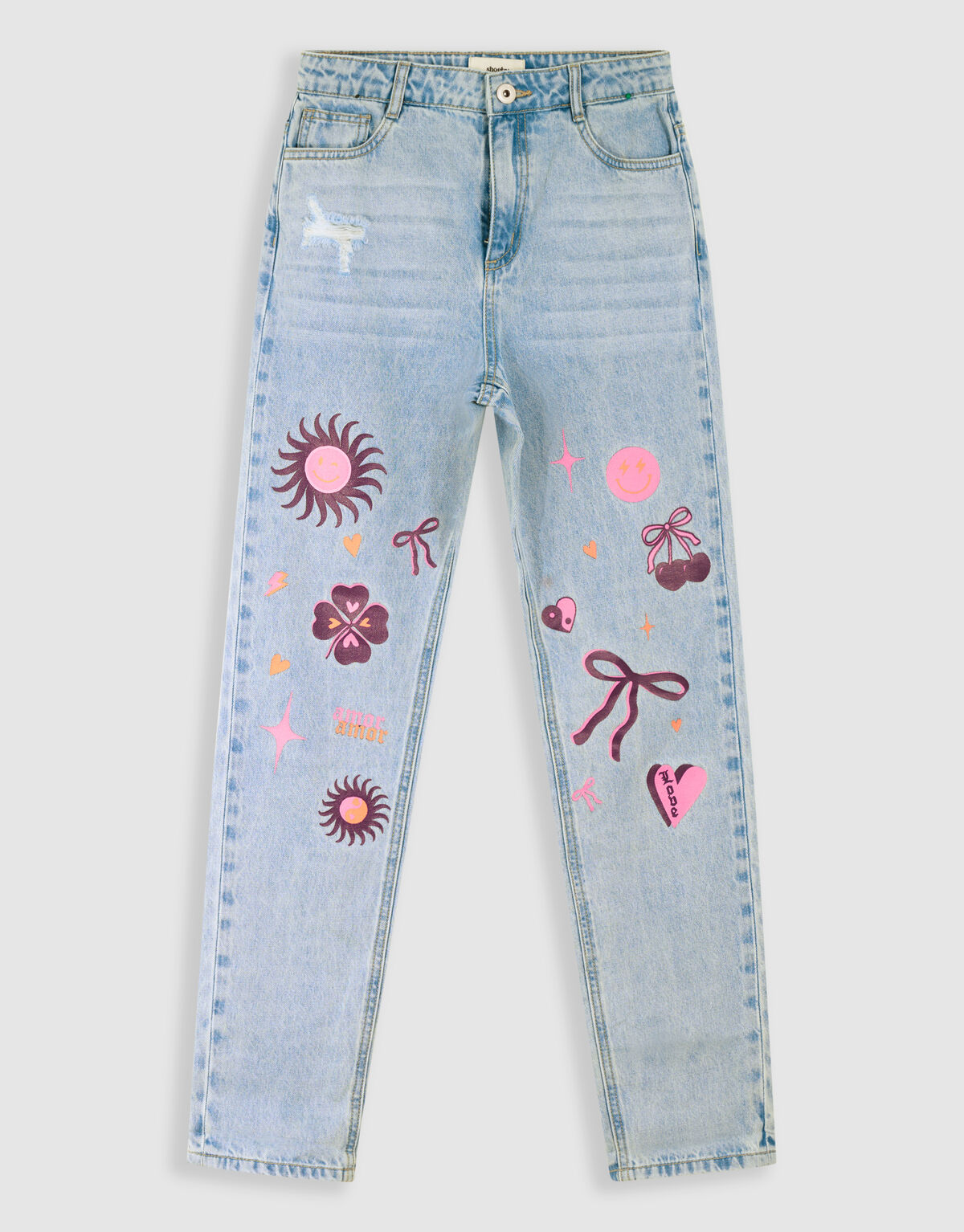 Fun Embroidery Denim Bleached SHOEBY GIRLS