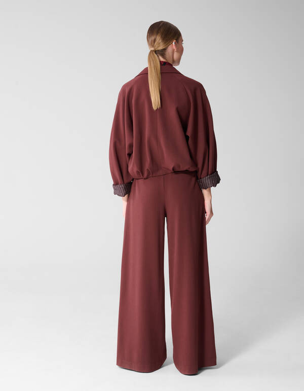 Wide Leg Fit Broek Donkerrood By Mieke SHOEBY WOMEN