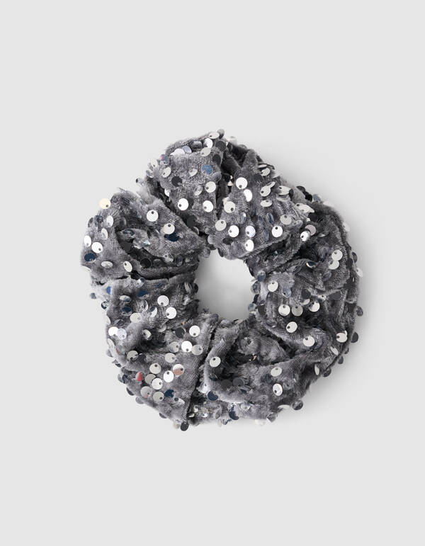 Sequin Scrunchie Zilver SHOEBY ACCESSOIRES