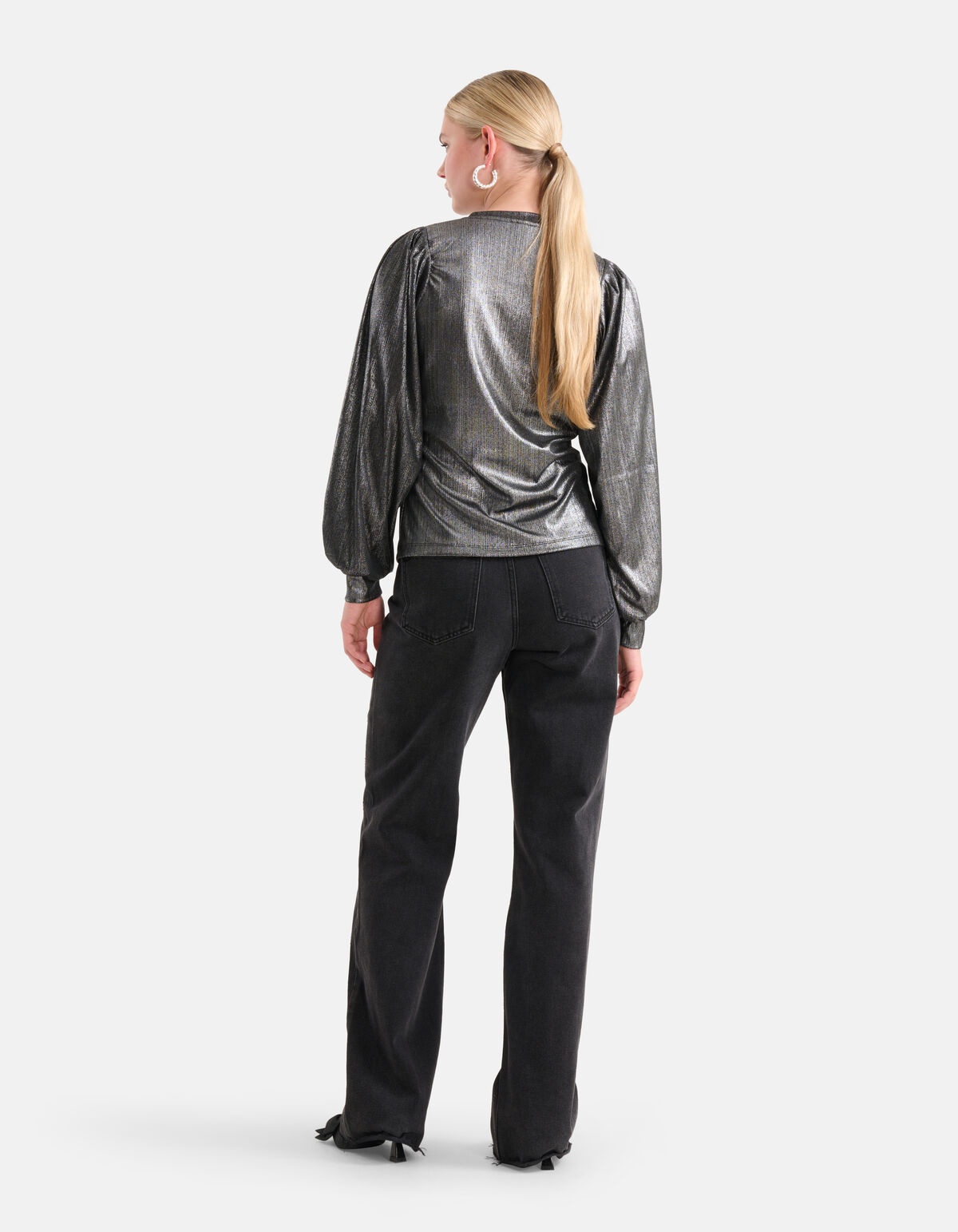 Glitter Lange Mouwen Top Zwart SHOEBY WOMEN