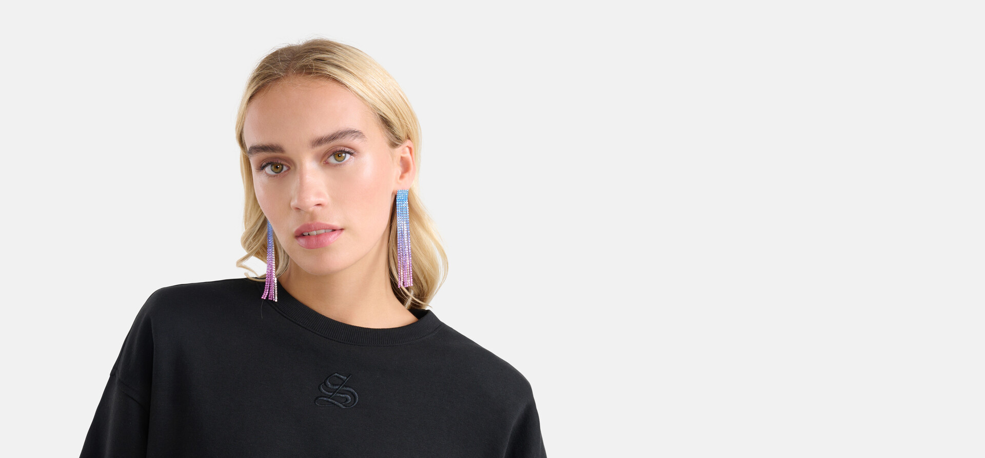 Ombre Strass Oorbellen Blauw SHOEBY ACCESSOIRES