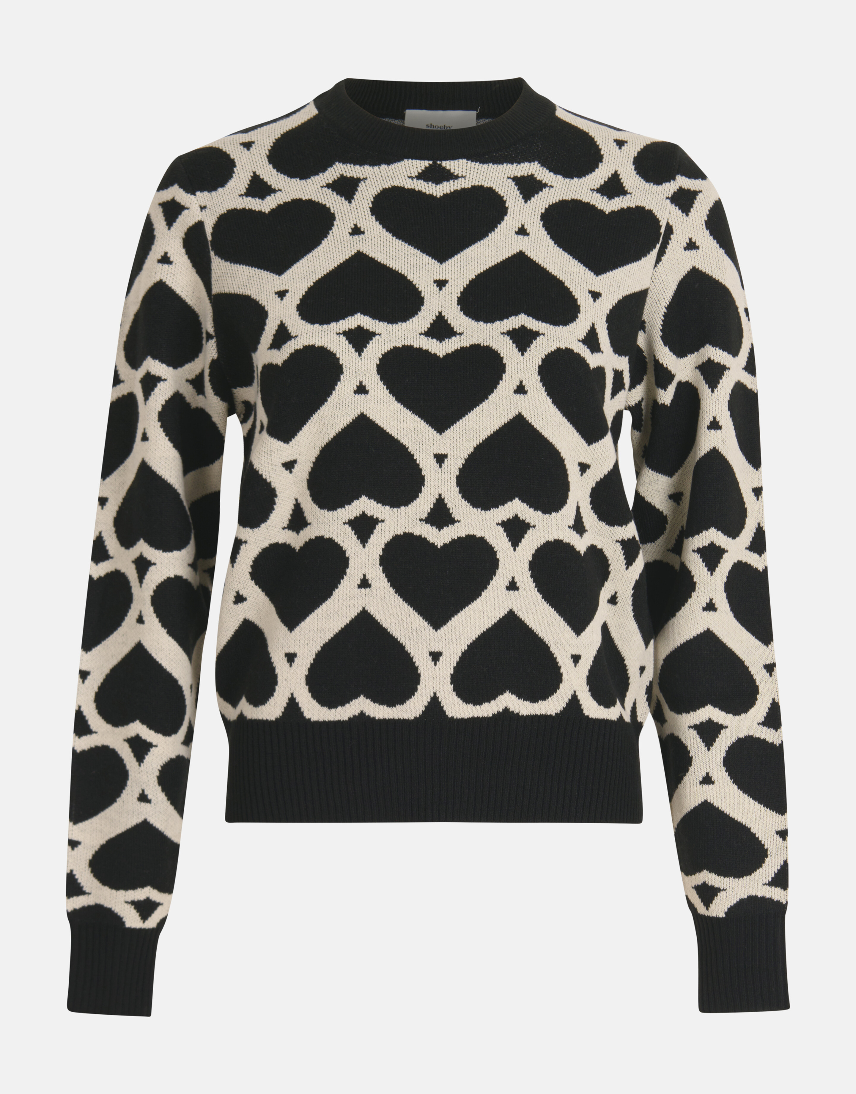 Printed Jacquard Trui Zwart SHOEBY WOMEN