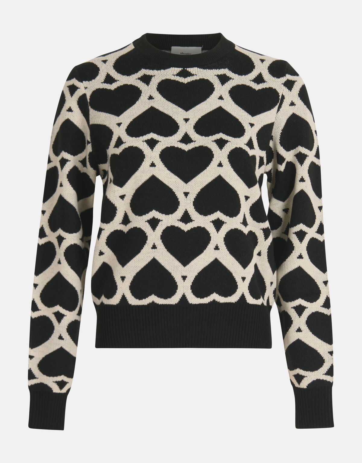 Printed Jacquard Trui Zwart SHOEBY WOMEN