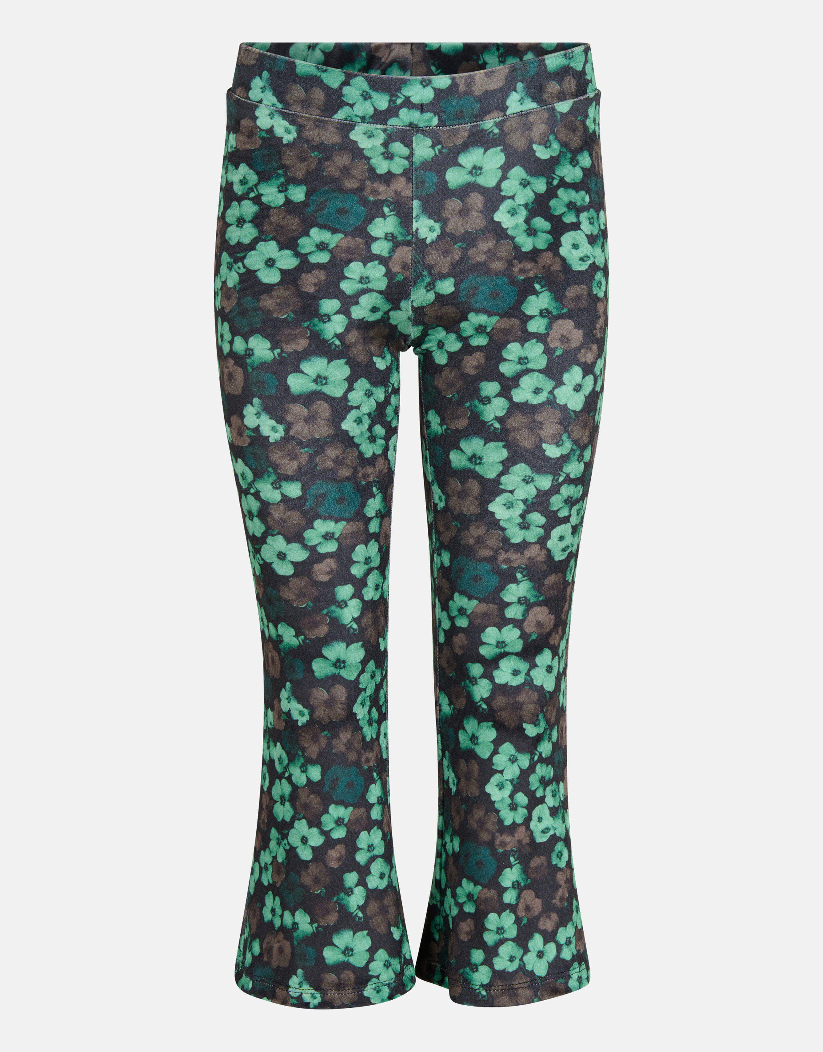 Velvet Bloemenprint Flared Broek Groen SHOEBY GIRLS
