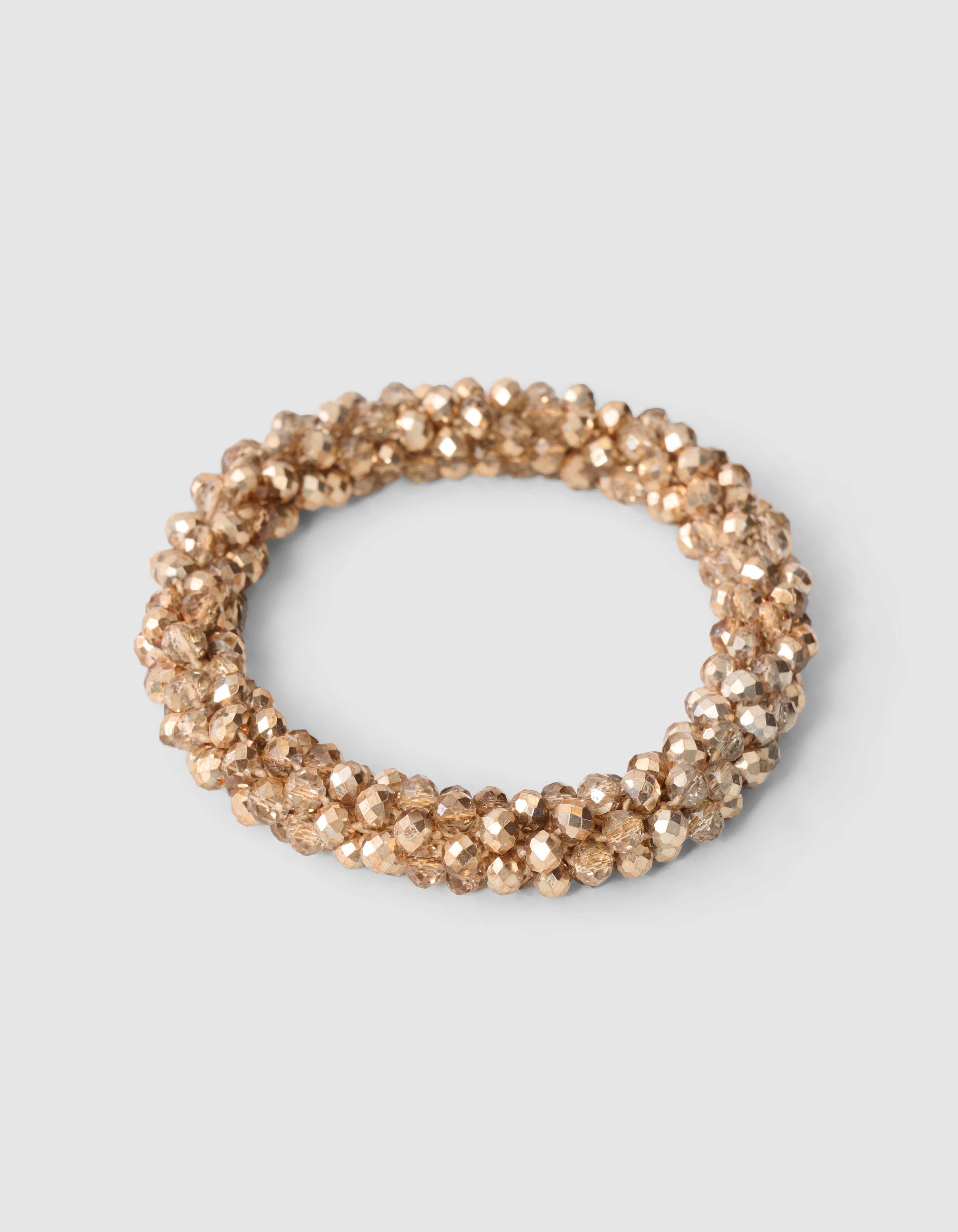 Beaded Haarelastiek Bruin SHOEBY ACCESSOIRES