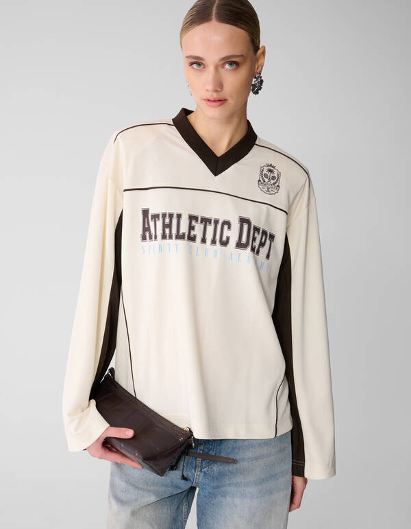 Sporty Longsleeve Top Gebroken Wit SHOEBY WOMEN