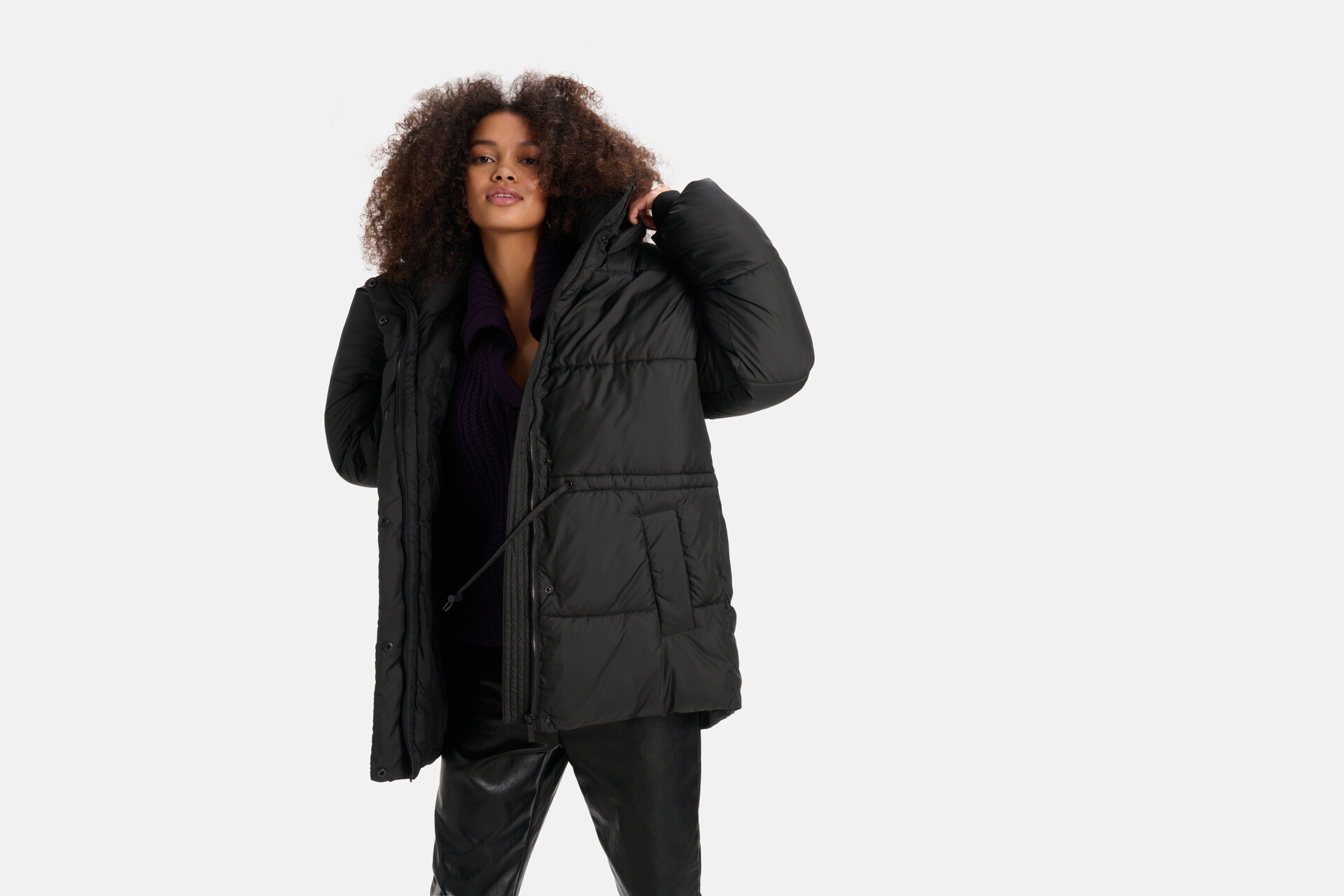 Korte Puffer Jas Zwart SHOEBY WOMEN
