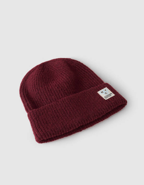 Gebreide Beanie Donkerrood SHOEBY ACCESSOIRES