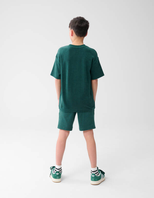 Towling T-shirt Donkergroen SHOEBY BOYS