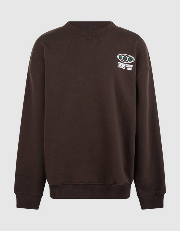 Oversized College Artwork Sweater Donkerbruin SHOEBY BOYS
