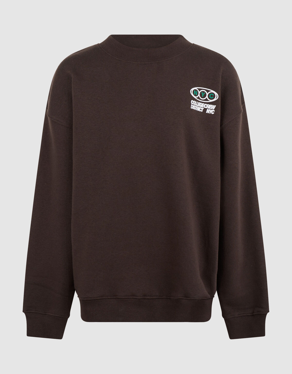 Oversized College Artwork Sweater Donkerbruin SHOEBY BOYS