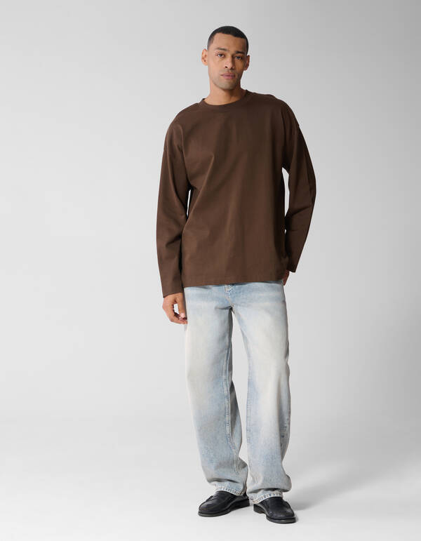 Basis Relaxed Fit Longsleeve Bruin SHOEBY MEN