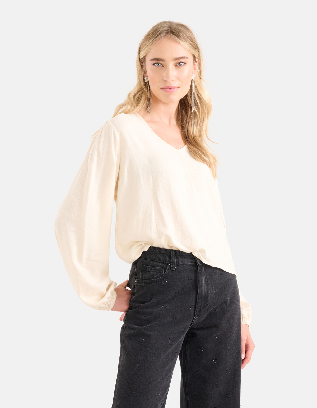 Structuur Top Gebroken Wit SHOEBY WOMEN