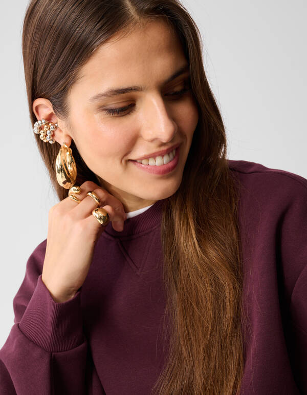 Big Sleeve Sweater Donkerrood SHOEBY WOMEN